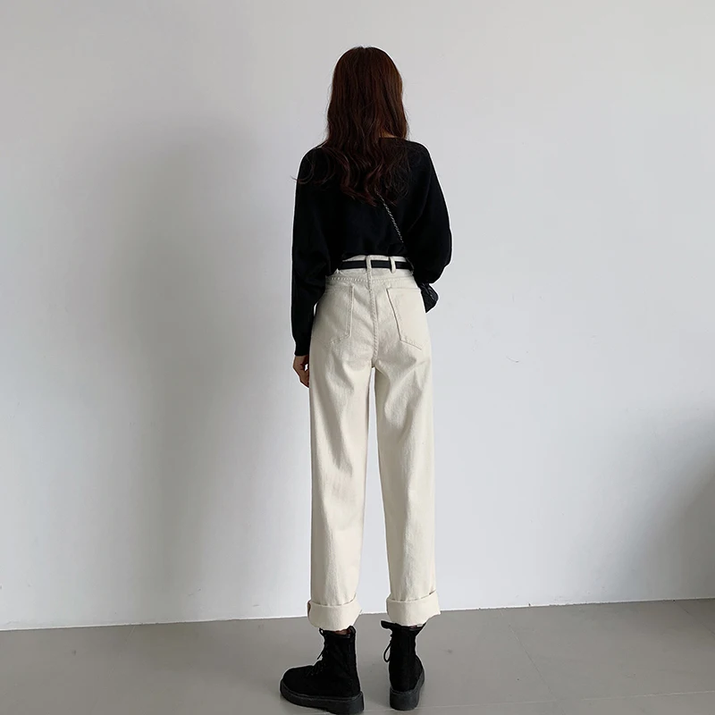 

Loose High Waist Thin Pants Women 2020 Spring Autumn Femme Fashion Simple Casual Solid Pants Girls All-Match Fresh