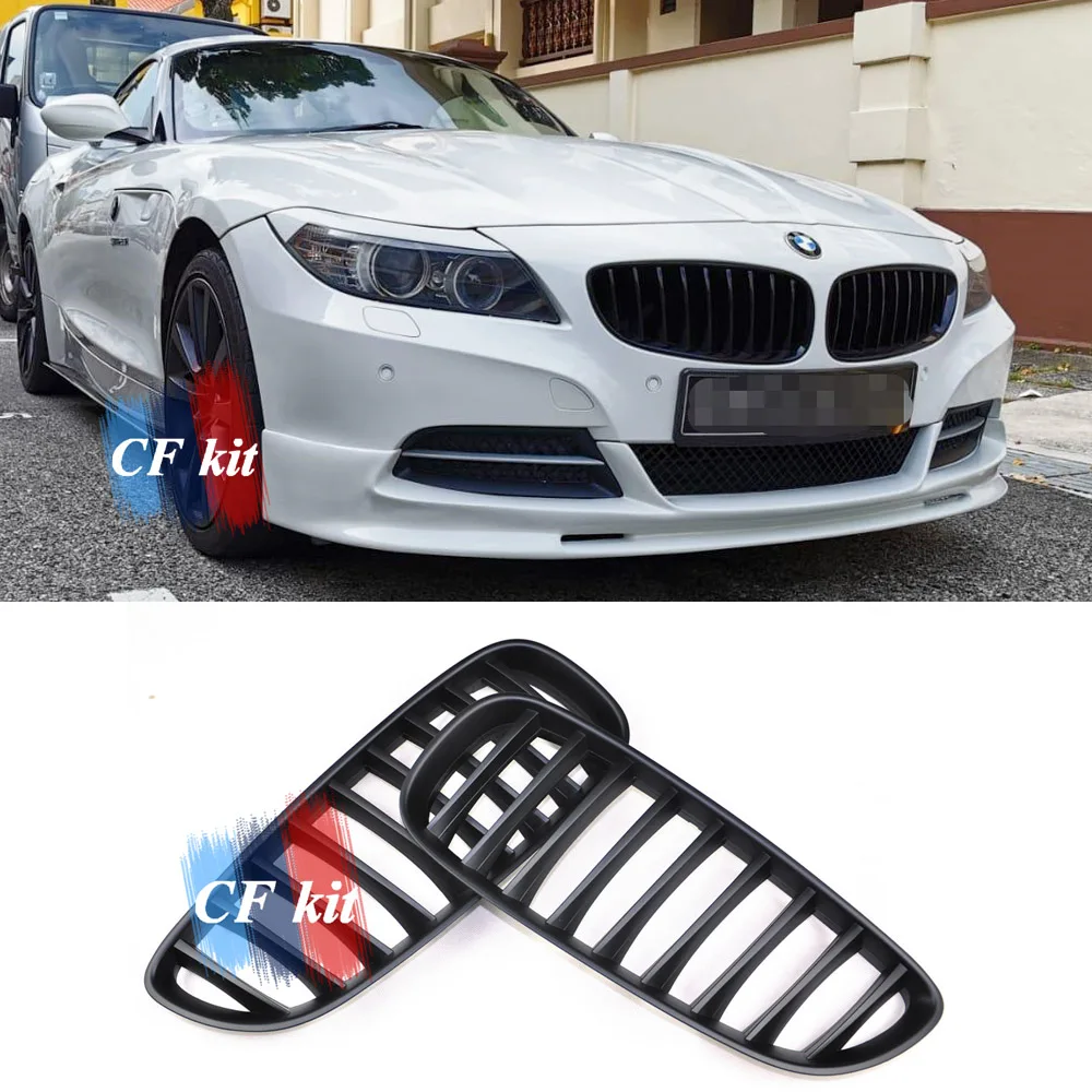 Матовая/глянцевая черная передняя решетка радиатора CF для BMW Z4 E89 Однолинейный