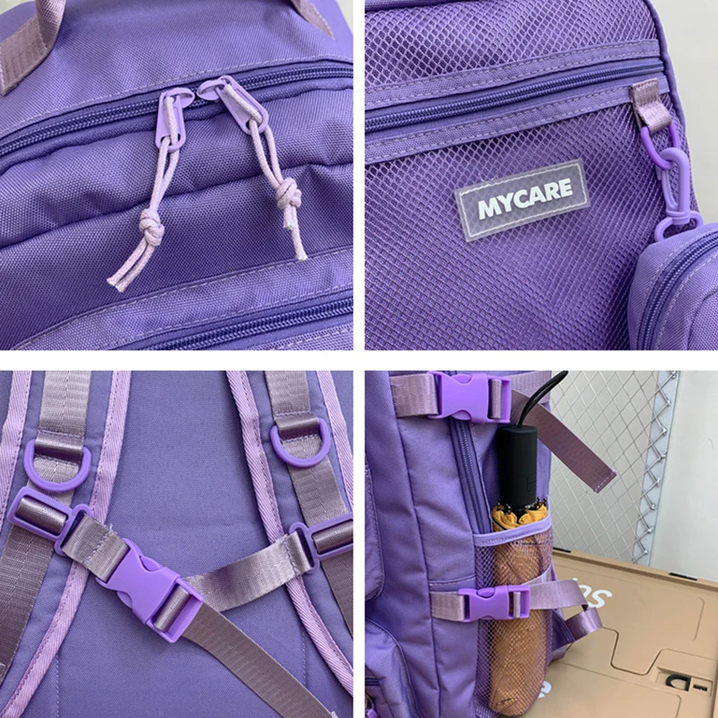 New Trend Tooling Backpack Female College Students Schoolbag Large Capacity Leisure Outdoor Travel Backpack 2021