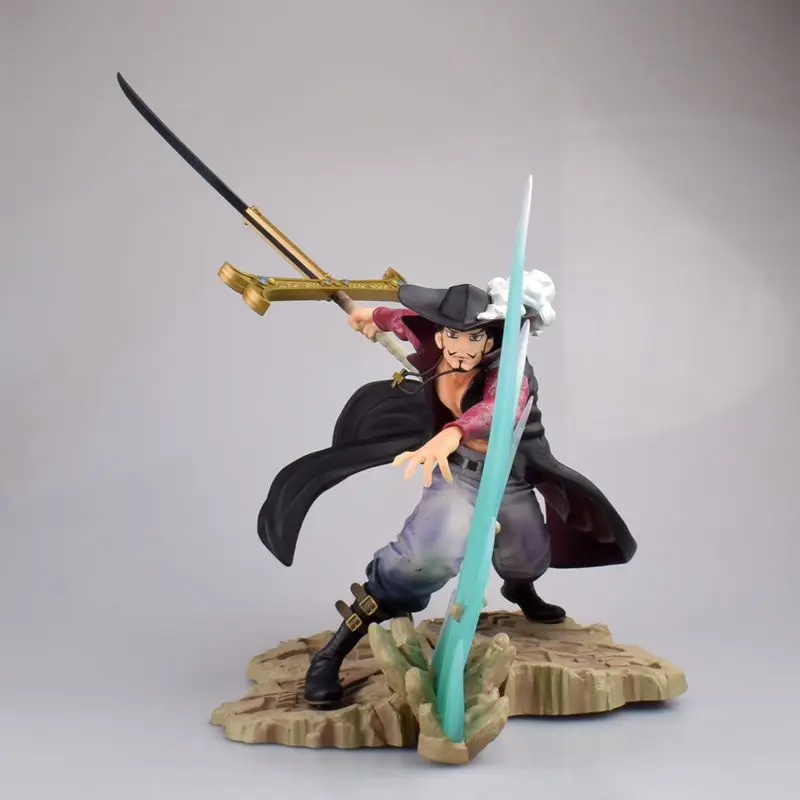 

One Piece Dracule Mihawk Anime PVC Action Figure Toys One Piece Mihawk Sword Effect Collectable Figurine Zoro Model Toys 300mm