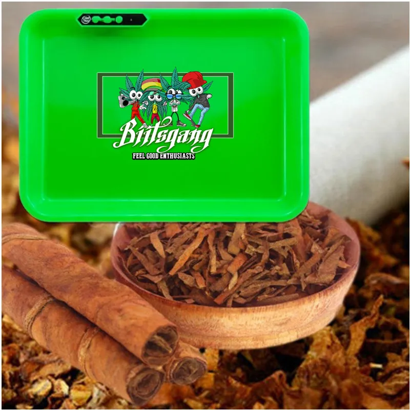 

Поднос СИД для табака для контроля музыки, портативный квадратный лоток для сигарет, для хранения сорняков, «сделай сам», аксессуары для кур...