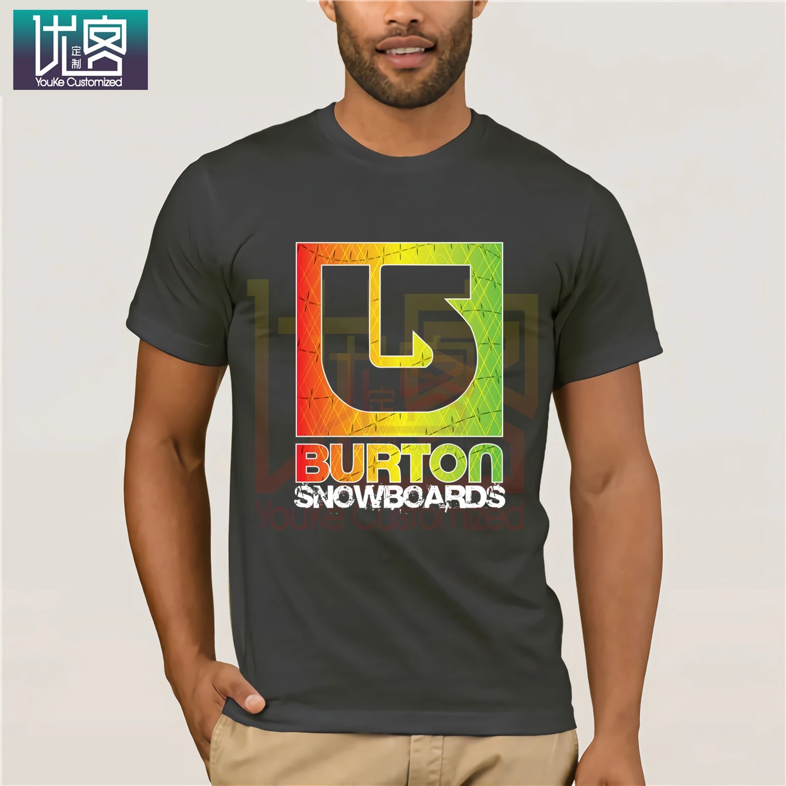 Футболка с логотипом Бертон стрел сноуборды мультяшная футболка мужские топы