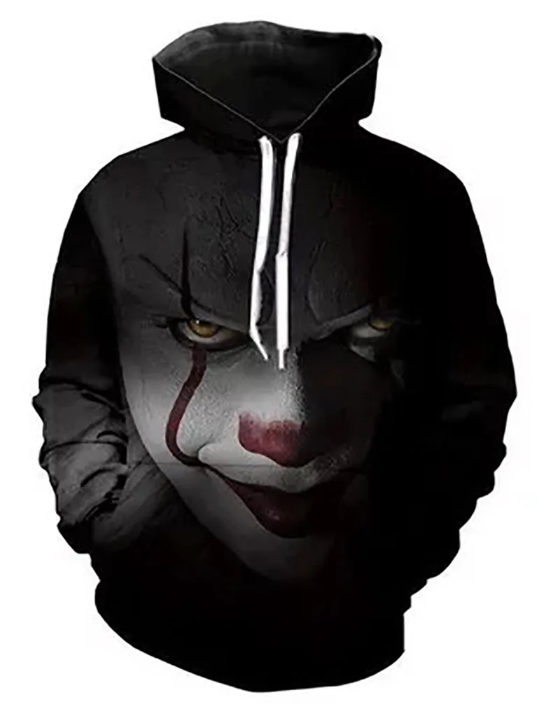 Костюм клоуна из фильма для взрослых унисекс толстовка с 3D принтом дьявола