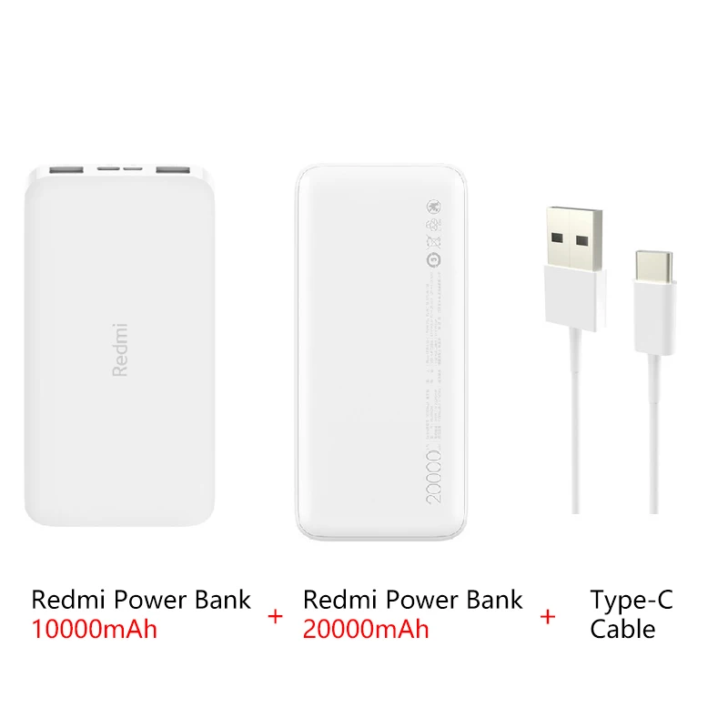 Xiaomi Redmi внешний аккумулятор 10000 мАч 20000 мАч Qi быстрое зарядное устройство портативное зарядное устройство Внешний аккумулятор - Цвет: 10000add20000 TypeC