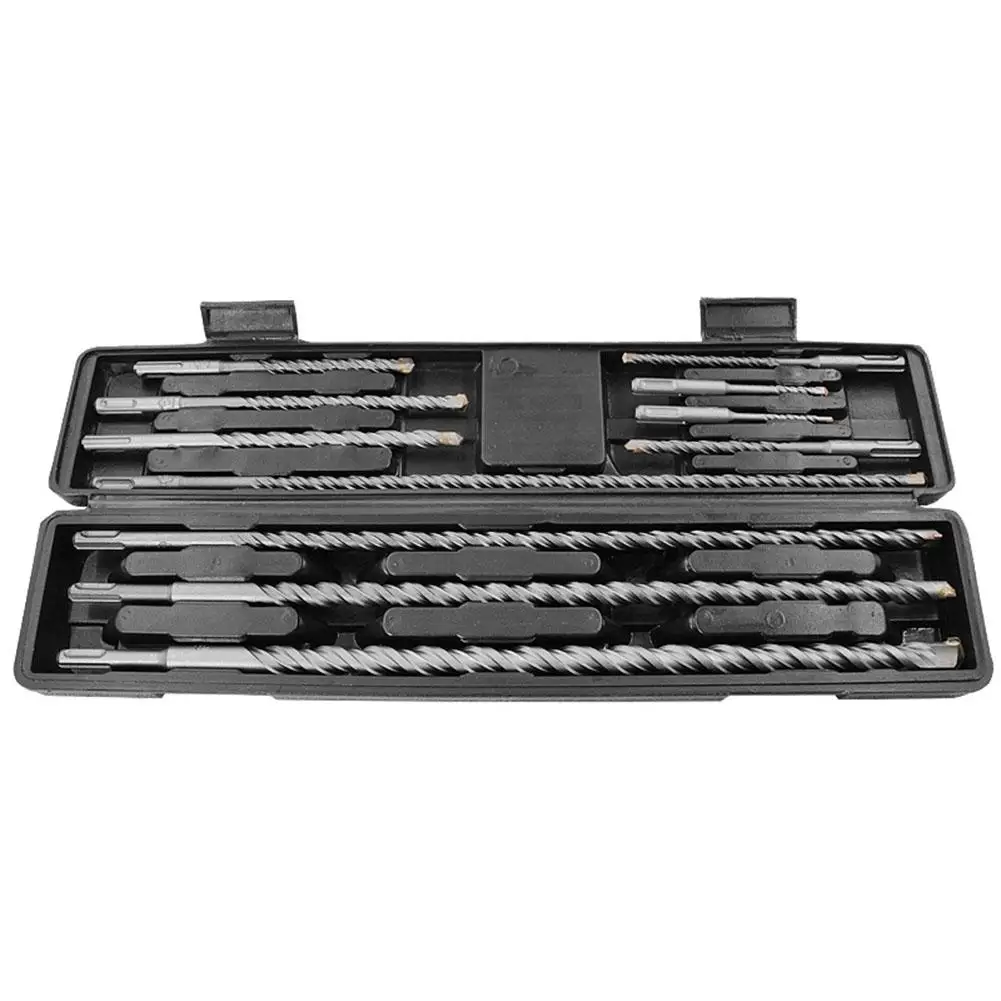 

11Pcs/Set 2 Slots Alloy Drill Bit with Round Shank for Concrete Wall