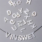 Бусины из ракушек белого перламутра, 26 прописных букв