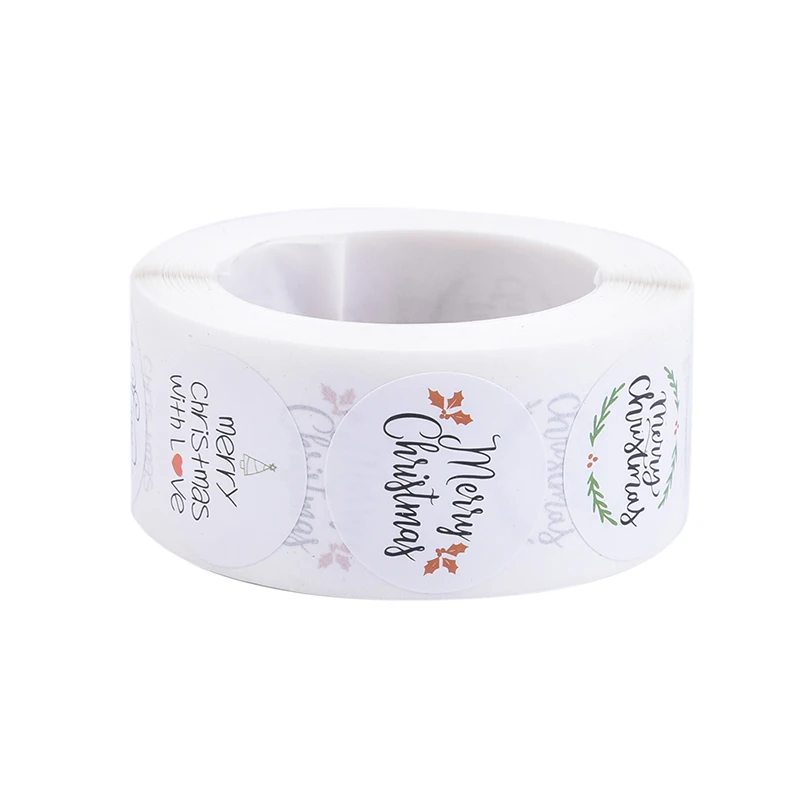 

500Pcs Merry Christmas Stickers Red Green Christmas Style Label For Child Gift Decor Small Shop Product Packaging Stickers Label