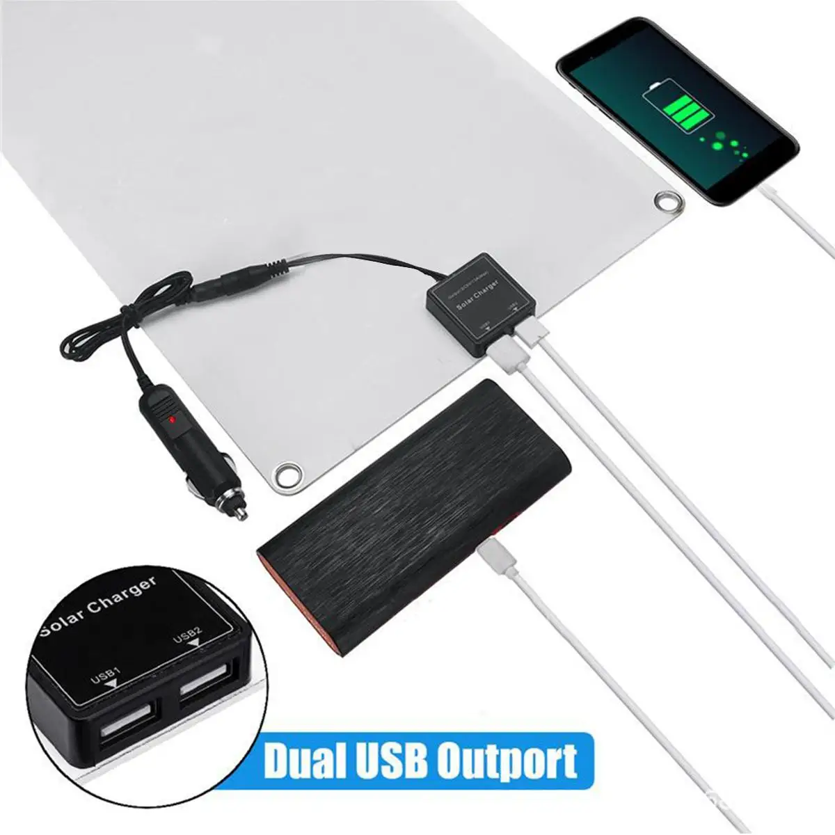 150W 18V гибкие Панели солнечные с контроллером Dual USB Мощность банк смартфон