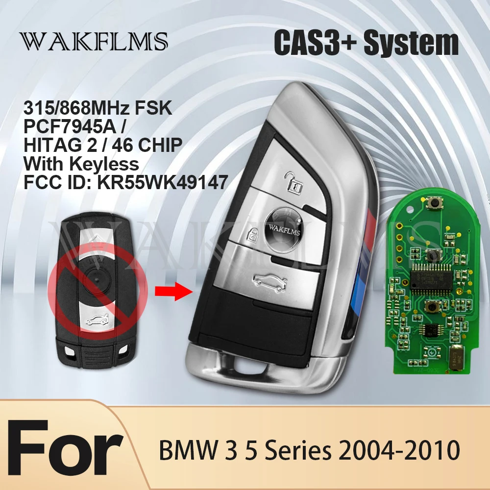 3 кнопки дистанционного ключа 433 МГц 315 315LP 868 для BMW 1 5 6 серии X1 X6 Z4 E60 E70 E71 E91 E92 2004 2015