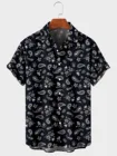 Лидер продаж 2021, новинка, мужская рубашка с цифровым принтом, на пуговицах, с коротким рукавом