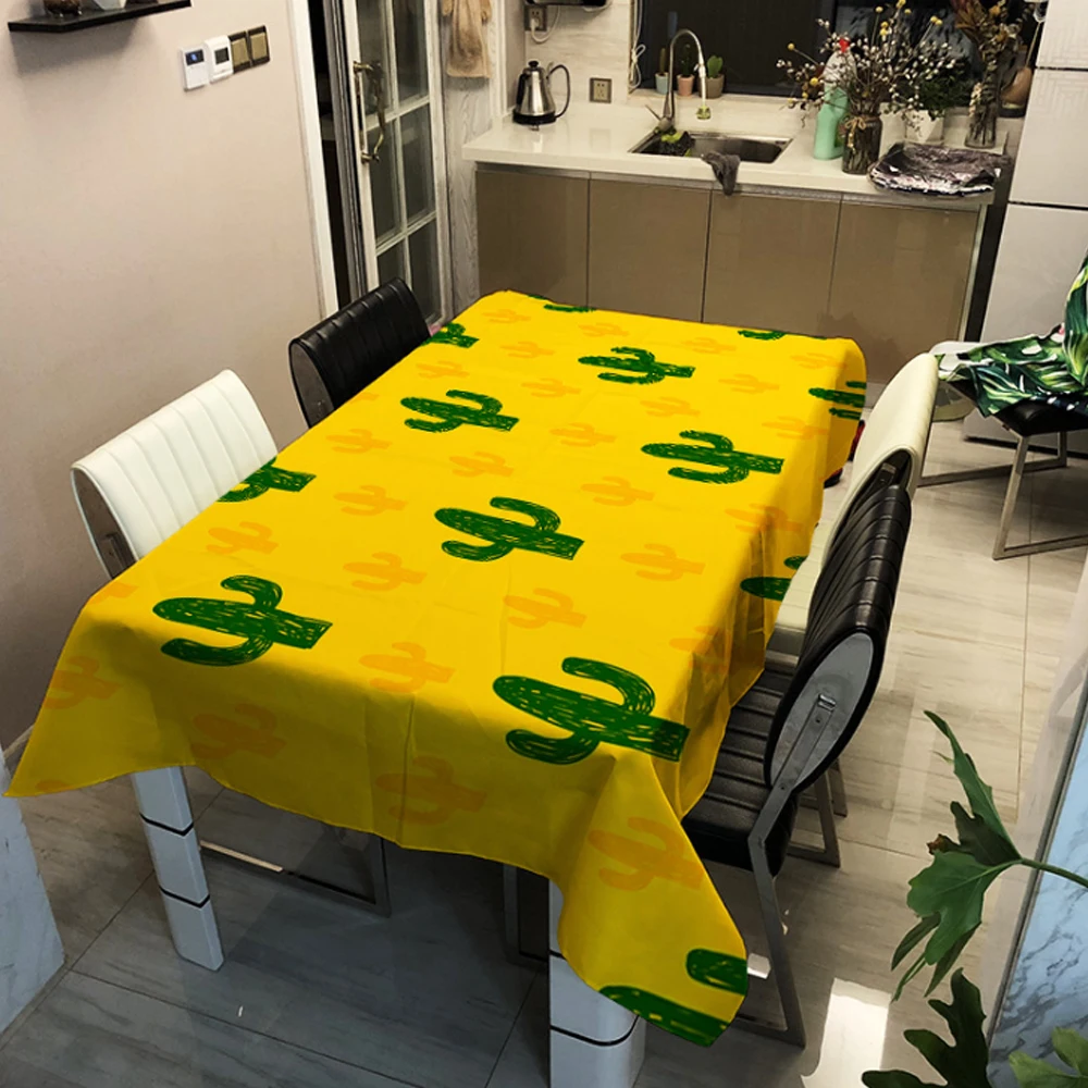 Водостойкая масляная скатерть с рисунком кактуса домашний декор для кухни