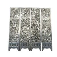 chinas folk old tibet silver carved pattern eight immortals crossing sea screen