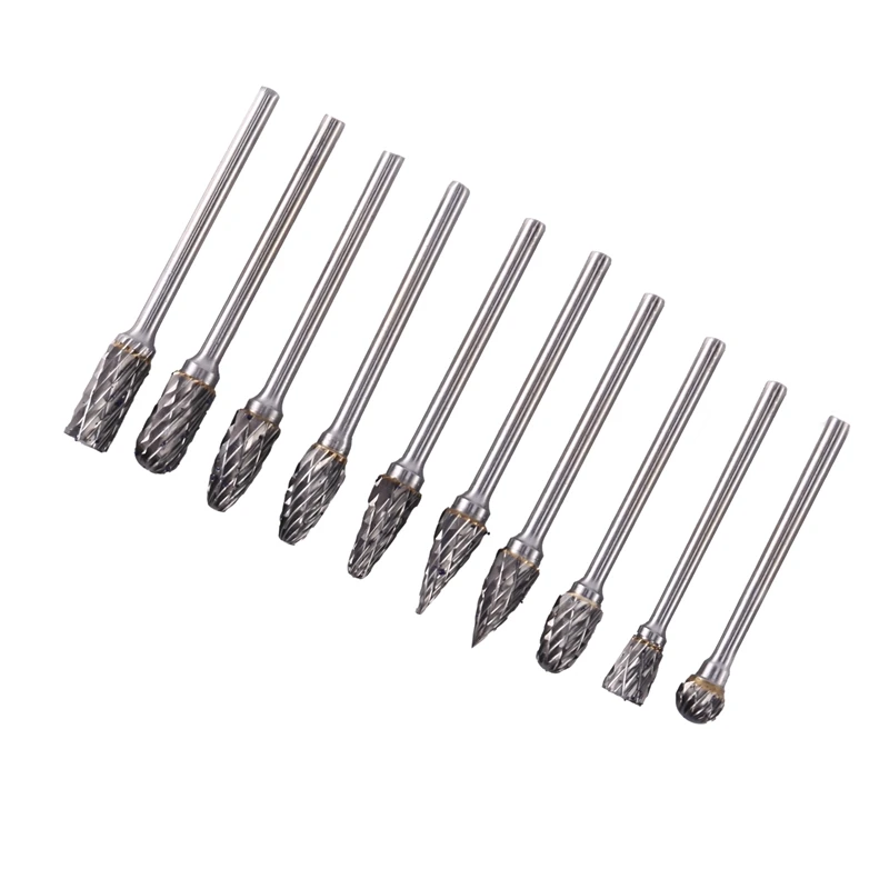 10 шт./корт. Набор роторных заусенцев для металлообработки роторные напильники