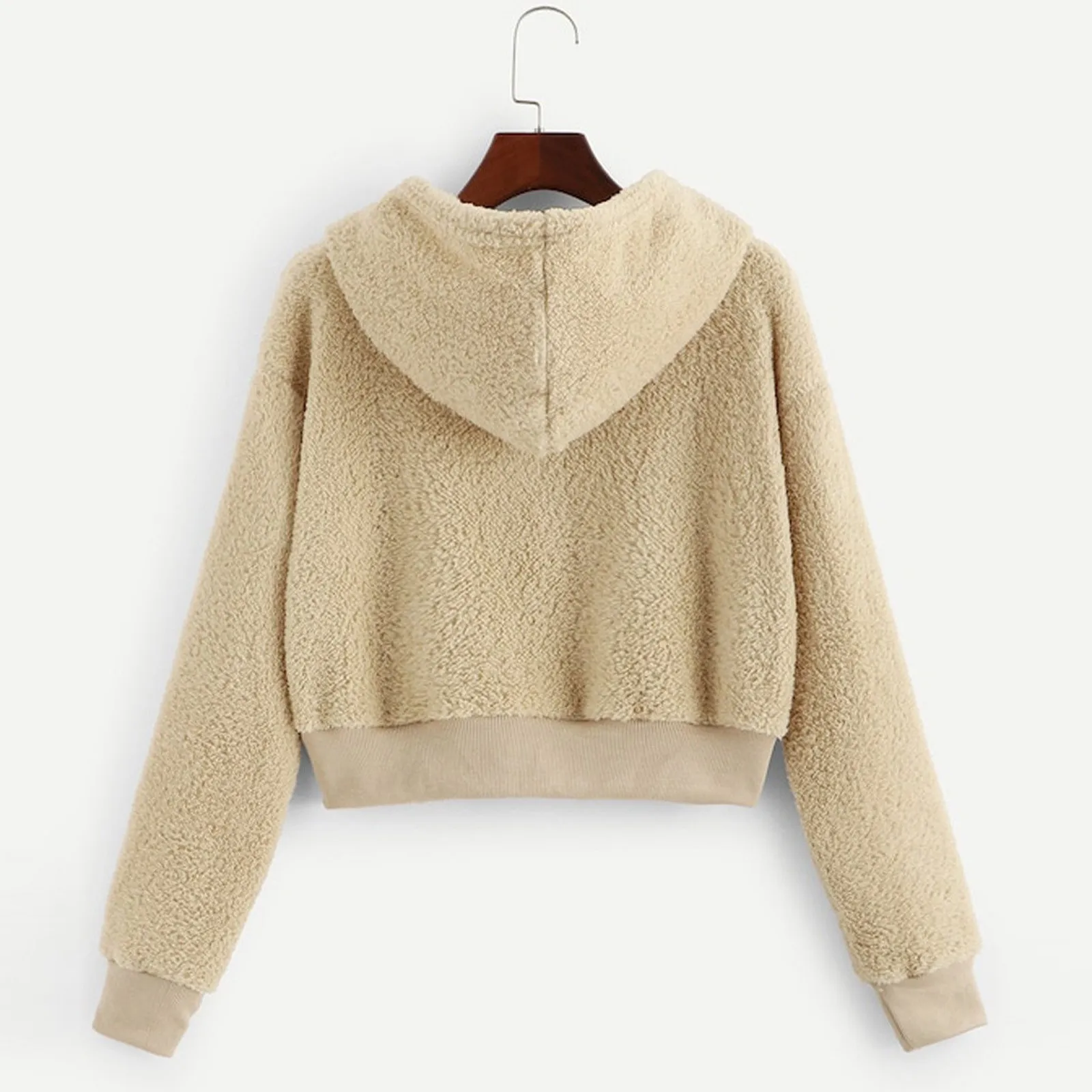 Женские зимние топы 202020 модные однотонные толстовки с длинным рукавом и кулиской