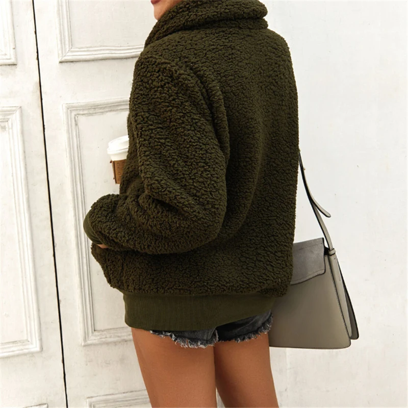 Пуловер женский флисовый с высоким воротником на молнии теплый зимний | Женская