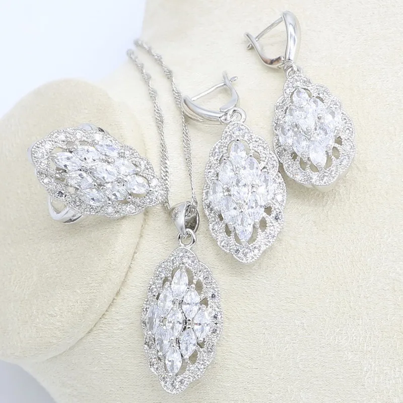 Женский ювелирный комплект из колье серёг кольца и браслета|Ювелирные наборы| |