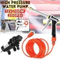 12v 100w 200psi high pressure car electric wash pump sprayer kit auto washer sprayer cleaning machine set with car charger