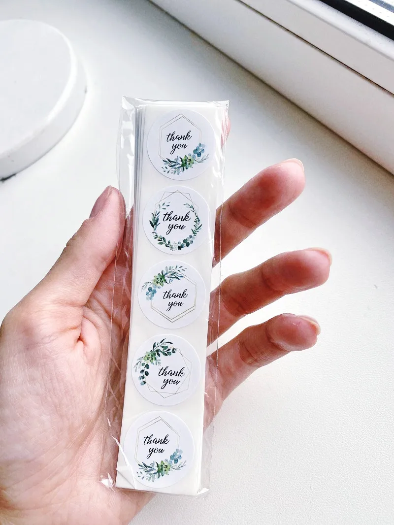 Наклейки Спасибо за заказ 100 шт. наклейки на свадьбу день рождения для подарочной