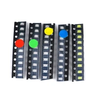 1206 0603 0805 0402 smd led common component package red blue green yellow and white 5 kinds of 10 pieces each