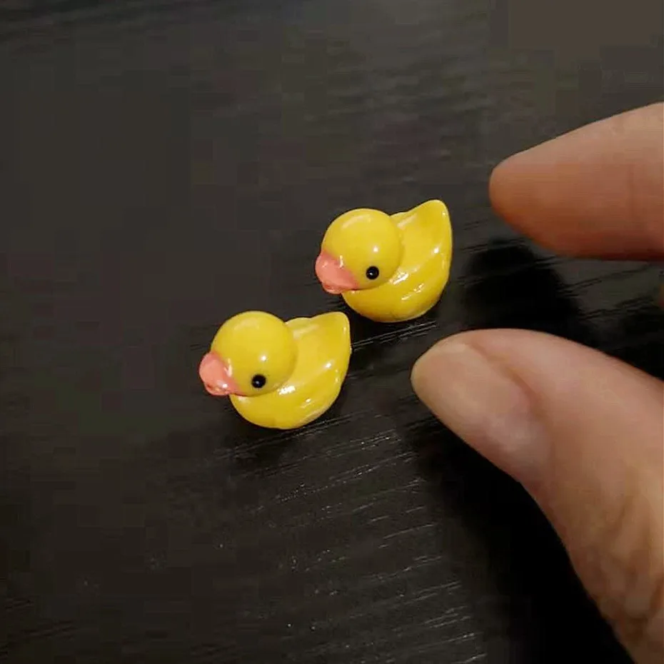 100pcs Animal Resin Duck Flatback DIY Miniature Artificial Hand Painted Cabochon Craft Play Doll House Toy | Дом и сад