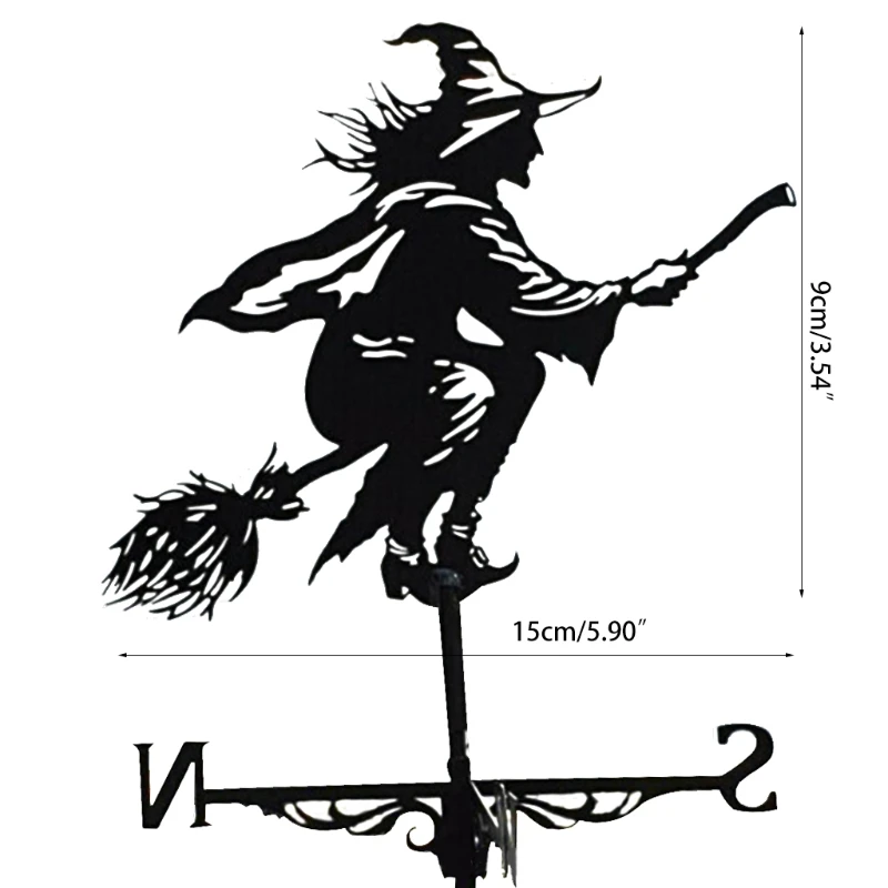 

Wrought Iron Metal Weather Vane Retro Farm Scene Garden Stake Weathervane Professional Measuring Tools for Patio Yard Decor