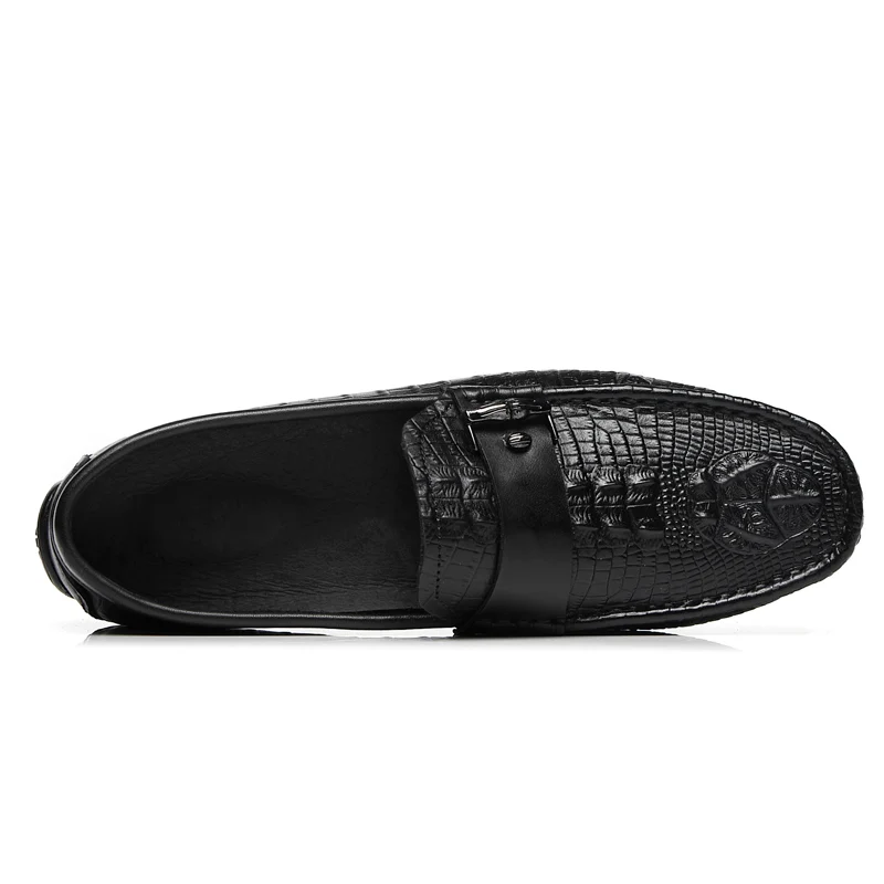 FIXSYS Genuine Leather Men Boat Shoes crocodile pattern Penny Loafers Breathable soft moccasins High Quality Man Casual | Обувь