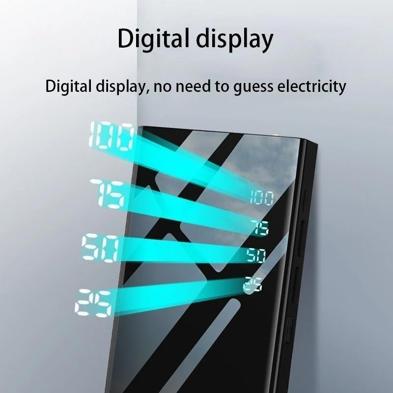 30000mah led digital display portable charger external battery suitable for iphone and android usb power bank mini power bank free global shipping