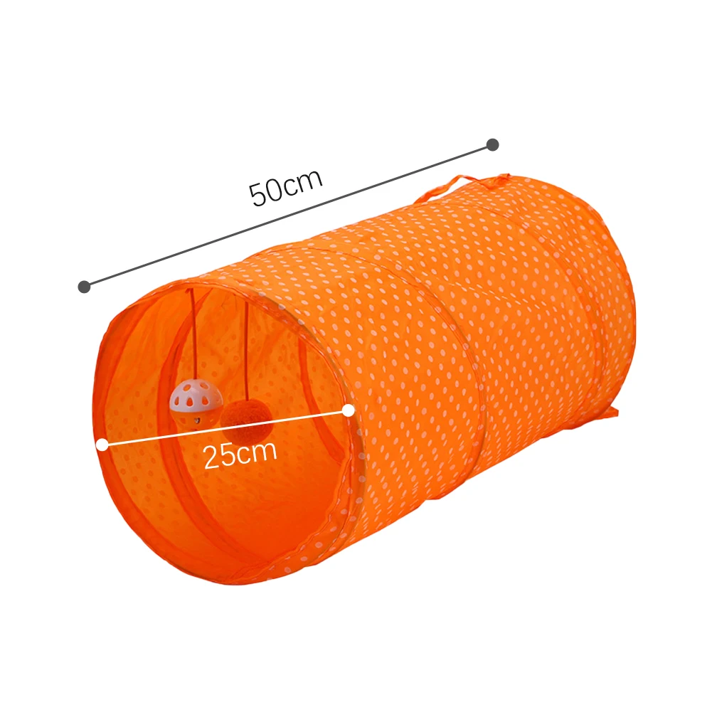 

Cat Tunnel Toy Funny Pet 2 Holes Play Tubes Balls Collapsible Crinkle Kitten Toys Puppy Playing Tunnel Tubes Dog Accessories
