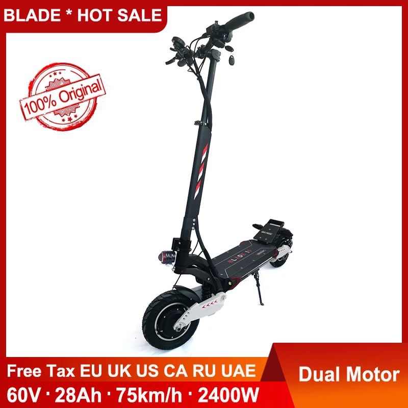 Verkaufen Original KLINGE Dual Motor Roller 60V 20Ah 28Ah 2400W Top Geschwindigkeit 75 Km/h Faltbare Elektrische Roller 10 Zoll Dual Motor Skateboard