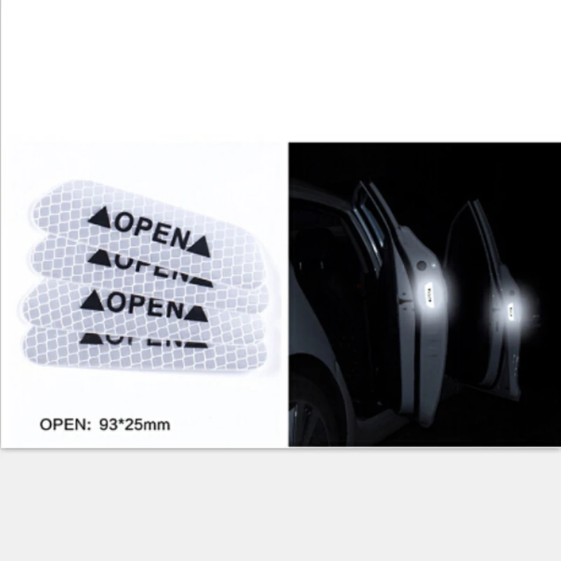 4 шт. автомобильная дверь предупреждающие светоотражающие наклейки открытая