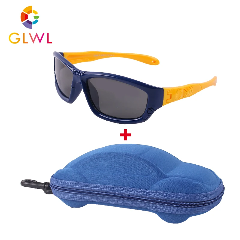 

Детские солнцезащитные очки с чехлом, силиконовые поляризационные очки, квадратные детские очки, модные очки для девочек, безопасные детск...