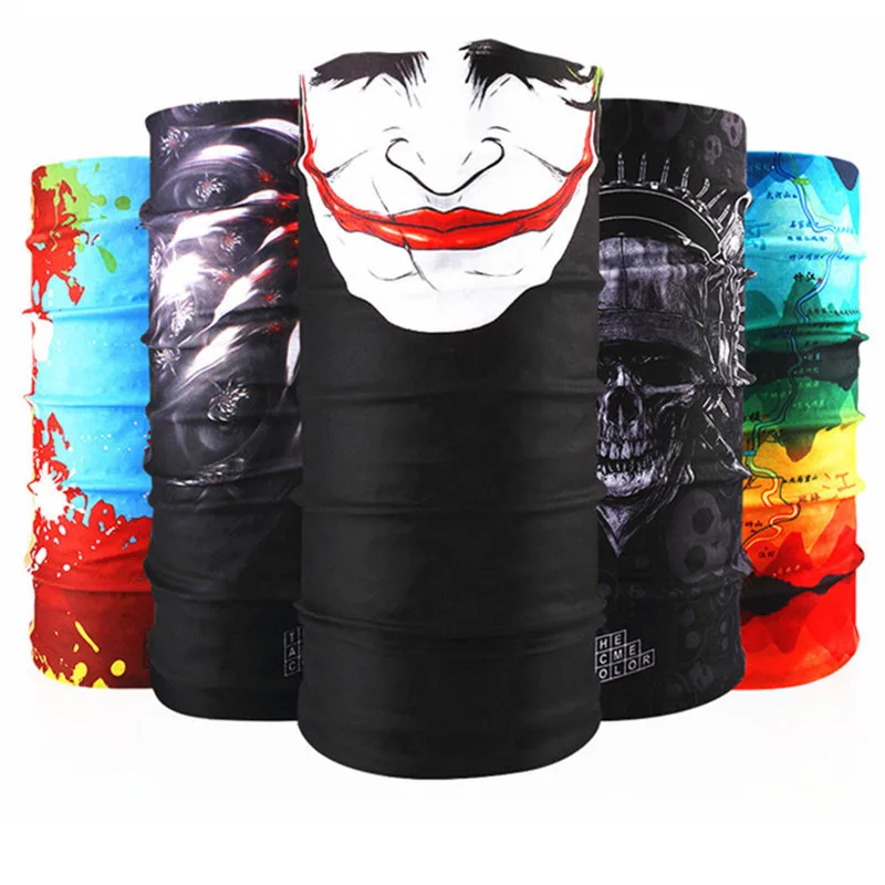 Бесшовная Балаклава 3D волшебный шарф маска для шеи и лица призрак череп скелет