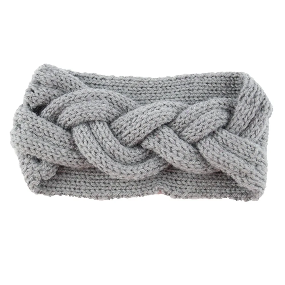 12 hair band Boho вязаная головная повязка для женщин девочек тюрбан повязки Крест крючком Лук украшения для волос твердый стрейч заколка-Твистер громоздкий вязаный головной убор аксессуары для волос для леди дропшиппинг подар - Цвет: 12 hair band