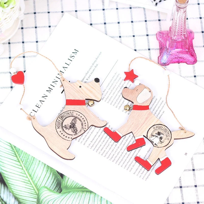 Рождественская елка подвесная милая собака дизайн деревянные Рождественские