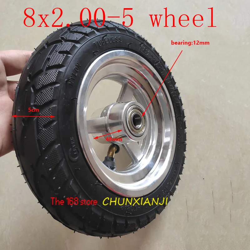 8x2. 00-5 DIY бескамерные колеса шины с сплав ступицы, подшипник внутренний диаметр 12 мм используется для KUGOO S1 S3 Электрический скутер для взрослых