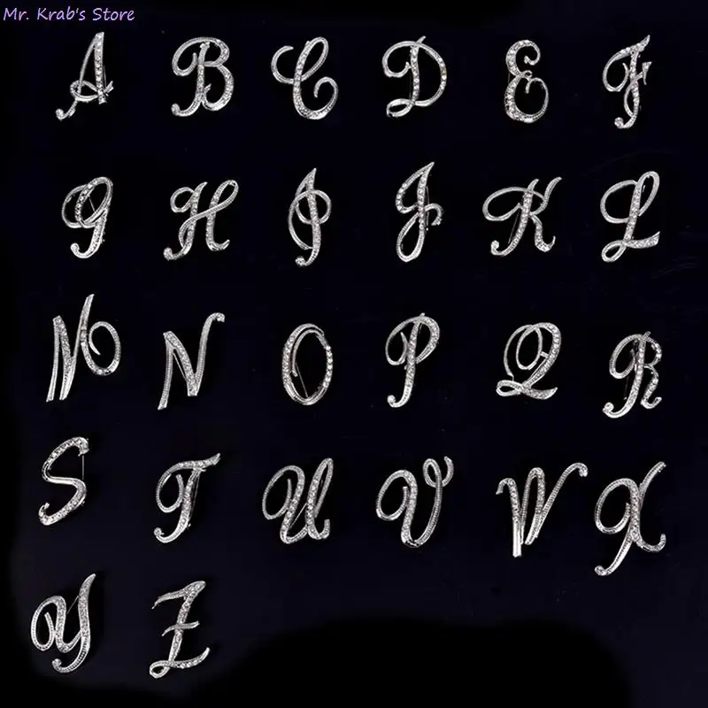 Кристалл 26 букв для женщин и девочек свитер брошь шарф костюм очаровательная