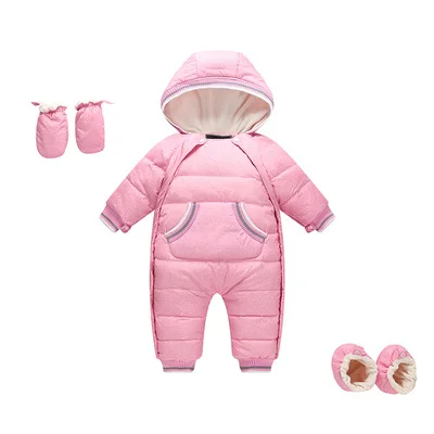

Baby Down Rompers Winter Thick Girls Parkas Clothes Girl Boy Jumpsuit Toddler Winter Warm Romper Hooded Baby Windproof Snowsuit
