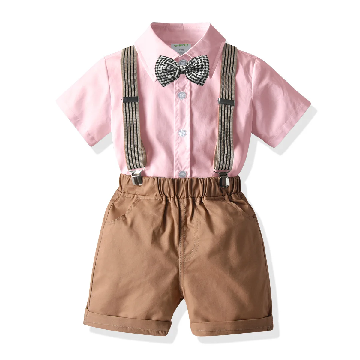 

Summer New Clothing Toddler Kid Baby Boy Gentleman Outfit Formal Party Bow Tie Shirt Tops Overall Bib Shorts Set