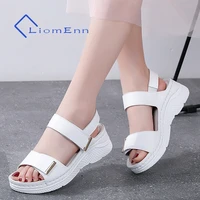 summer womens sandals 2021 new brand designer platform white sandals ladies fashion thick bottom soft genuine leather sandals