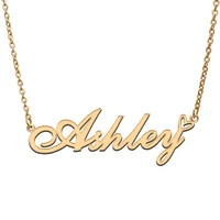 love heart ashley name necklace for women stainless steel gold silver nameplate pendant femme mother child girls gift