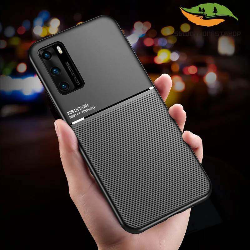 Матовый чехол с кожаной текстурой для Huawei P40 Pro P30 P20 Honor V30 Nova 6 SE 5i 5 5T Mate 20 30 Lite Y9 Prime P