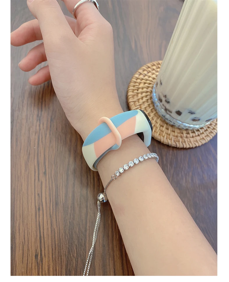 Printing Bracelet For Xiaomi Mi Band 7 6 5 4 Strap Mi Band 3 4 Replacement Silicone Wristband Rubber Correa For Mi Band 4 5 6 7