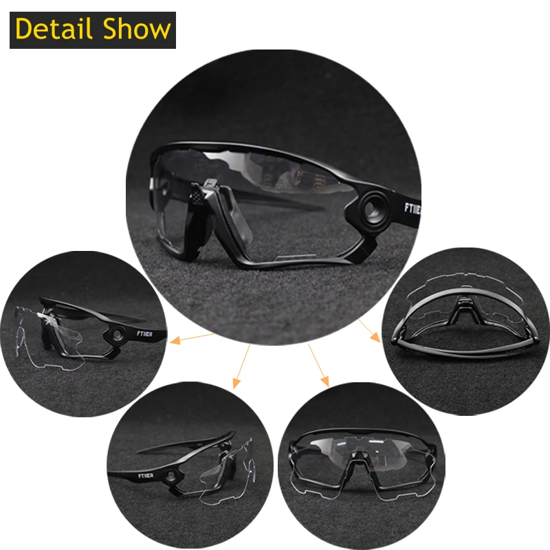 Черные красные синие фотохромные велосипедные очки летние солнцезащитные UV400 MTB