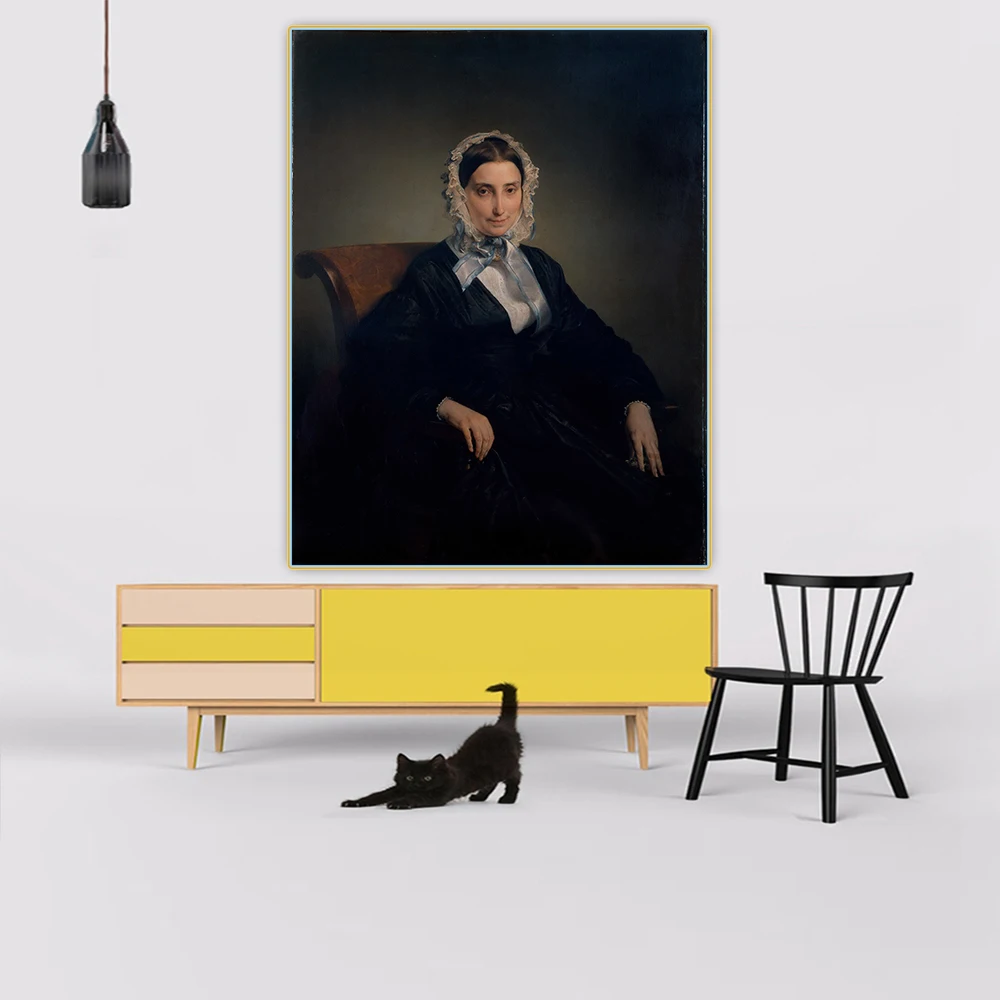 

Holover Canvas Oil Painting Home Room Decoration Francesco Hayez"Portrait of Teresa Manzoni Print Borri"Romanticism Aesthetic