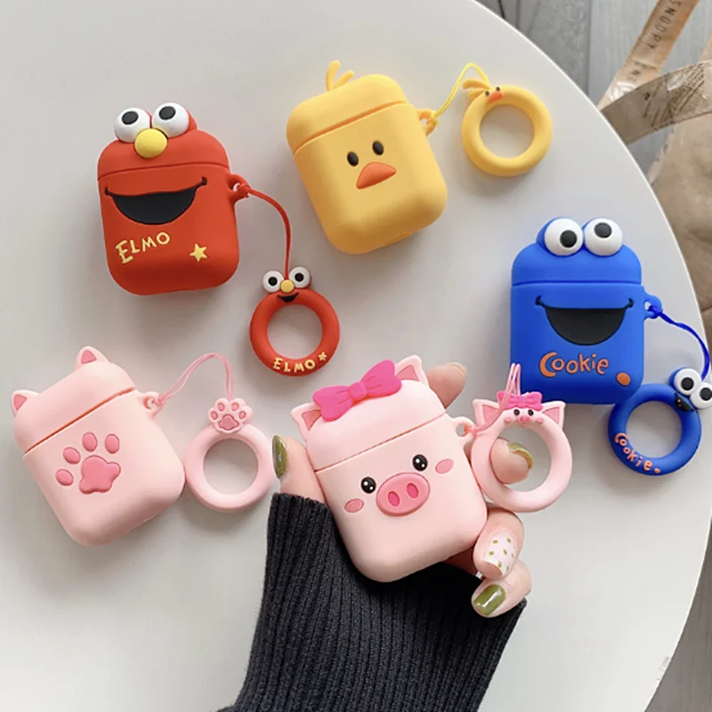 Чехол для наушников с 3D милым мультяшным рисунком Moster для Apple AirPods 2, розовый чехол, мягкий силиконовый чехол, аксессуары Airpods2, Fundas, брелок для ключей