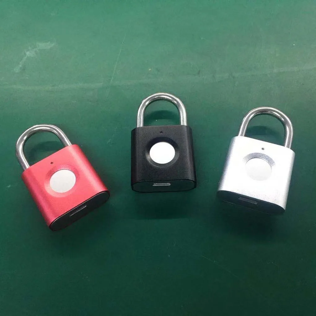 Умный мини замок со сканером отпечатков пальцев и USB зарядкой водонепроницаемый