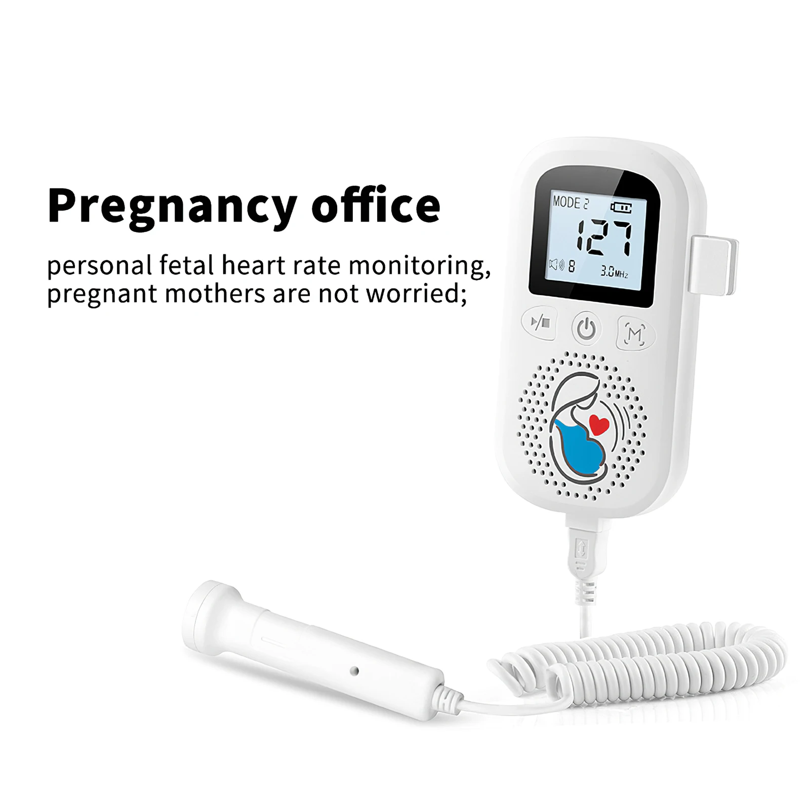 

Baby LCD Sonar Doppler Portable Doppler Fetal Heart Rate Monitor For Pregnant Ultrasound Fetus Heartbeat Detector No Radiation