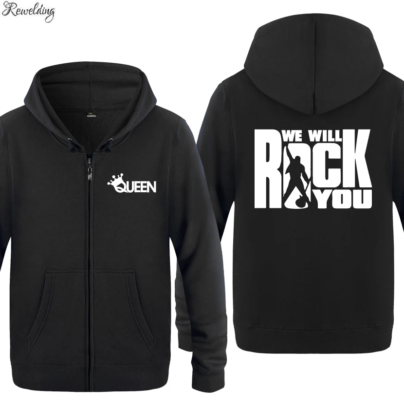 Мы будем рок вы королева толстовки рок-группы для мужчин модные мужские флисовые