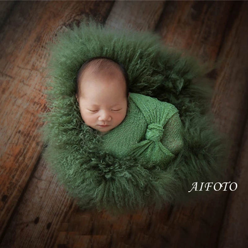 Реквизит для фотосъемки новорожденных одеяло круглый мягкий пушистый шерстяной