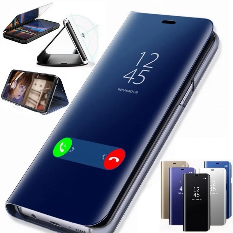Clear View Smart Mirror Flip Case For Xiaomi Redmi Note 10 8 7 6 5 Pro lite 4x SE 8T 9t 8a 7a Y3 F2 K20 mi A2 A3 MIX MAX 3 |
